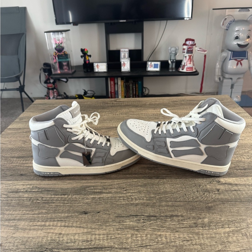AMIRI White and Black High-Top Sneakers